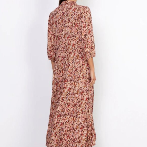 Soya Concept Minea Button Down Maxi Dress Long Sleeves Berry Blend Size XS - Picture 14 of 15
